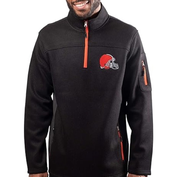 Men's Cleveland Browns Quarter-Zip Jacket - Picture 1 of 7